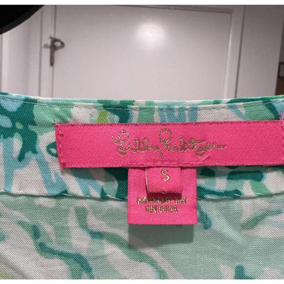 Lilly Pulitzer Keona Tunic Hopelessly Devoted Resort Aqua Size Small - Picture 5 of 5